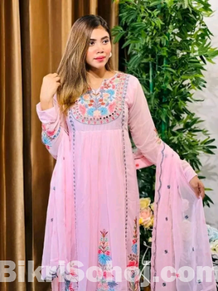 Embroidered Georgette Kameez Set